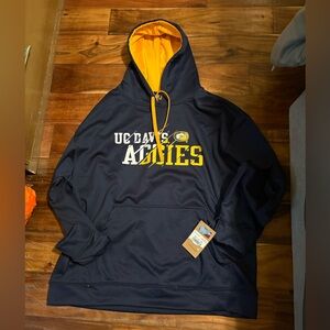 NWT New UC Davis Aggies Navy‎ & Gold Hoodie | Threads 91 | Size XL | New w/ tags